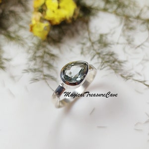 Blue Topaz Ring, 925 Sterling Silver Jewelry, Handmade Ring, Dainty Ring, Engagement Ring, December Birthstone, Valentine Day Gifts