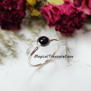 Natural Black Onyx Ring, 925 Sterling Silver Ring, Boho Ring, Onyx Gemstone Silver Ring, Handmade Jewelry, Black Onyx ,Valentine Day Gifts