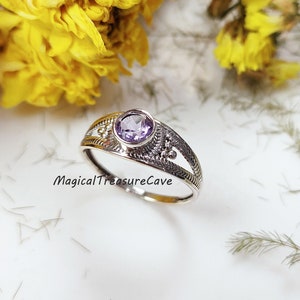 Beautiful Purple Amethyst Gemstone Ring, February Birthstone Jewelry, 925 Sterling Silver Ring, Handmade Silver Ring, Birthday Gift, Gift
