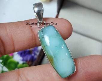 Natural Chrysocolla Gemstone Pendant, 925 Sterling Silver Pendant, Statement Pendant,Handmade Jewelry,Daily Wear Pendant,Valentine Day Gifts