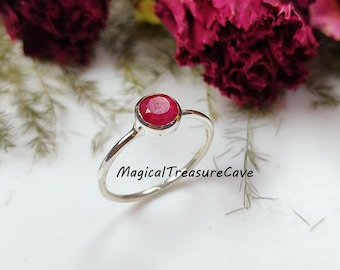 Beautiful Ruby Ring, 925Sterling Silver Ring, Dainty Ruby Ring, July Birthstone Jewelry, Ruby Ring, Bridesmaid Ring, Mothers Day Gifts