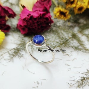 Sapphire Ring, Handmade Jewelry, 925 Sterling Silver Ring, Blue Sapphire Engagement Ring, Birthstone Jewelry, Minimalist,Valentine Day Gifts