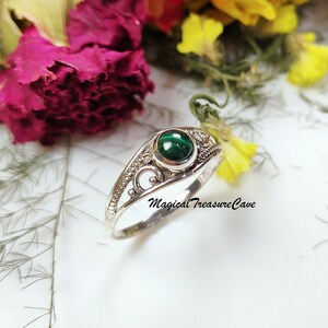 Natural Malachite Ring, Dainty Ring, 925Sterling Silver Jewelry, Handmade Ring, Wedding Ring, Malachite Jewelry, Valentine Day Gifts