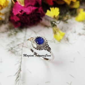 Blue Sapphire Ring, 925 Sterling Silver Ring, Dainty Ring, September Birthstone Ring, Handmade Jewelry, Bohi Gifts,Valentine Day Gifts