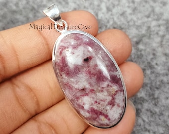 Pink Tourmaline Quartz Pendant, Boho Pendant, 925 Sterling Silver Pendant, Natural Tourmaline Gemstone Pendant, Wedding Gift, Gift For Gf
