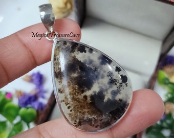 Natural Moss Agate Pendant, 925 Sterling Silver jewelry, Gemstone Pendant, Beautiful Designer Pendant, Handmade Jewelry, Valentine Day Gifts