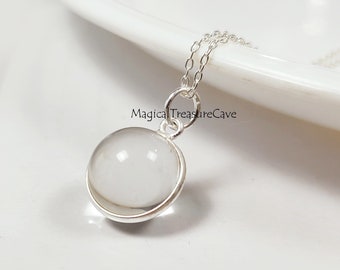 Natural Clear Quartz Necklace, 925 Sterling Silver Jewelry, Quartz Ball Design Necklace, Minimalist Necklace, Bridesmaid Gift, Wedding Gift