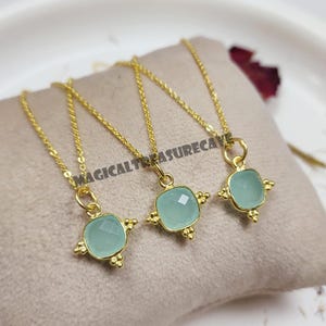 Aqua Chalcedony Necklace, Aqua Blue Necklace, Mint Blue Necklace, Blue Pendant, Aqua Necklace, Aqua Pendant, Blue Chalcedony Jewelry, Gift