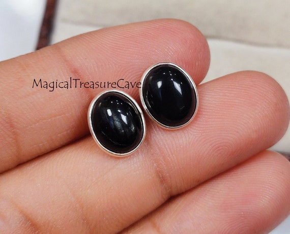 Black Onyx Earrings Stud, 925 Sterling Silver Earrings, Natural Gemstone  Jewelry, Handmade Stud, Boho Jewelry, Onyx Jewelry, Christmas Gift - Etsy