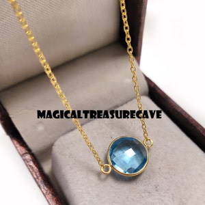 Blue Topaz Necklace, December Birthstone / Handmade Jewelry / Necklaces for Women, 925 Silver Necklace, Gemstone Necklace, Dainty Necklace