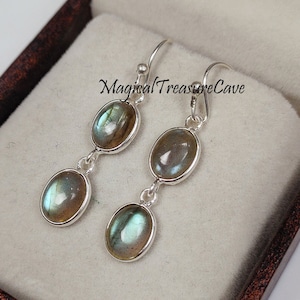 Natural Labradorite Earrings, 925 Sterling Silver Earrings, Handmade Earrings, Labradorite Earrings, Blue Fire Earrings, Jewelry Earrings