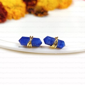 925 Sterling Silver Pencil Shape Sapphire Studs, September Birthstone Earring, Post Solitaire Wedding Studs, Engagement Studs, Gift For Her