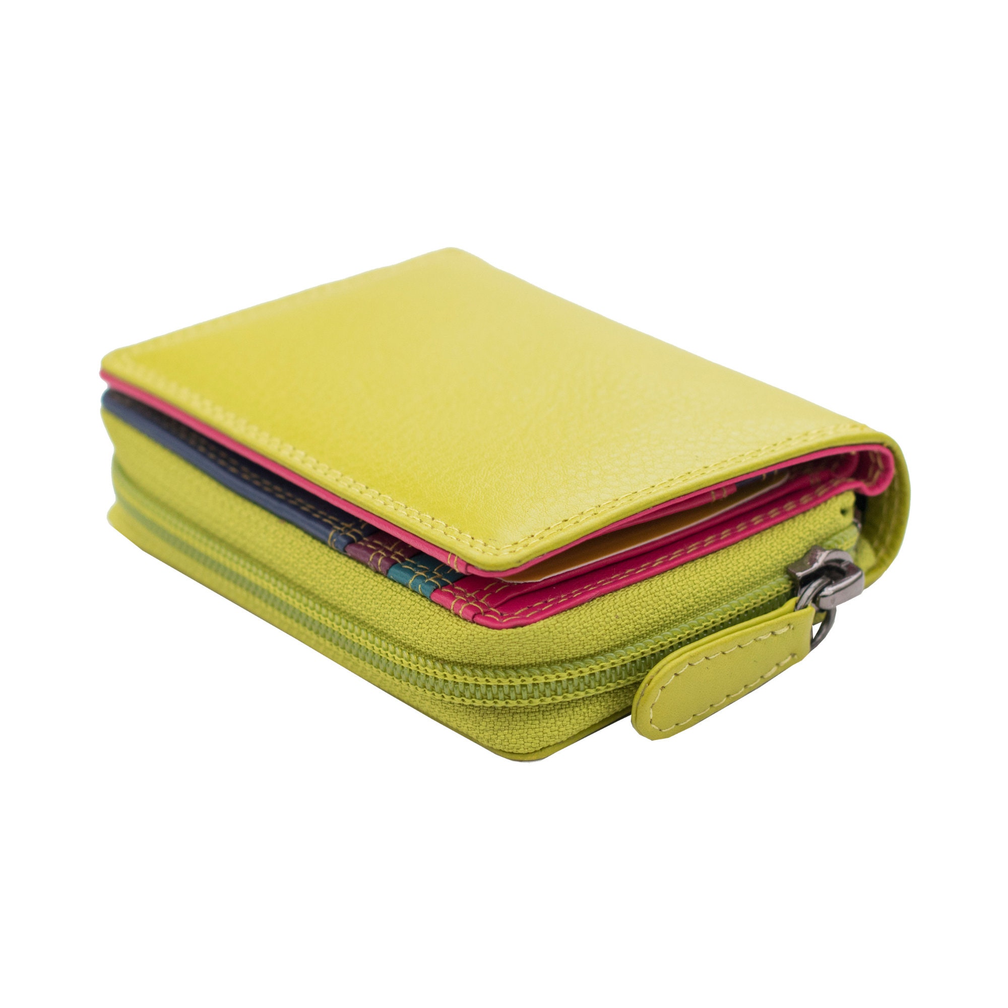 Green Wallet Coin Purse Wallet, RFID Leather Wallet, Small Leather