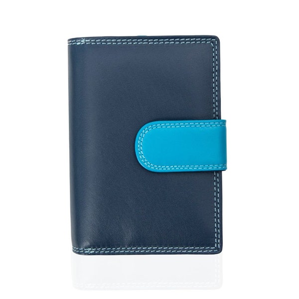 Blue Leather Wallet For Women, RFID Purses, PRIMEHIDE Leather Accessory, Personalized Gift