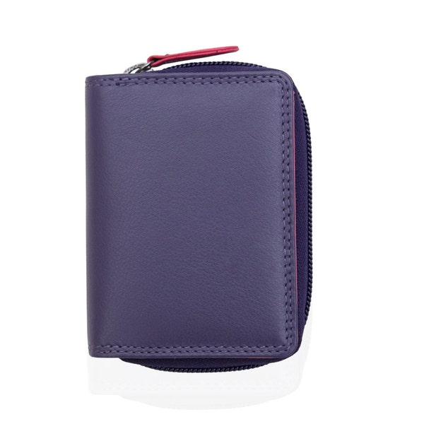 Portefeuille violet, Petit portefeuille femme, Portefeuille RFID femme, Portefeuilles colorés, Portefeuille en cuir violet, Porte-monnaie pour cartes de crédit