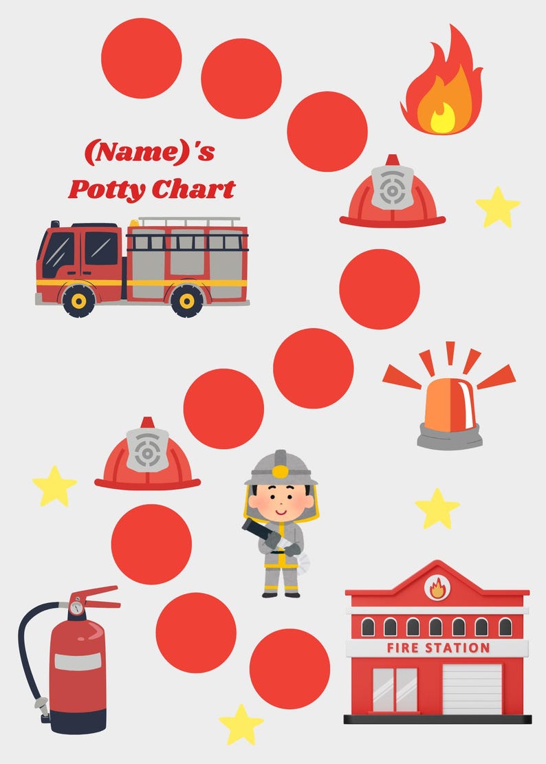 Fireman Potty Chart - Etsy