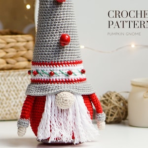 Crochet patterns Christmas gnome, christmas gnome, gnome amigurumi pattern, crochet holiday gnome