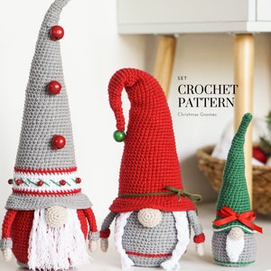 Crochet patterns Christmas gnome, christmas gnome, gnome amigurumi pattern, crochet holiday gnome, lady gnome