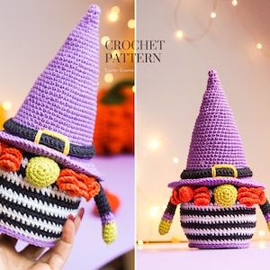 Spooky Crochet patterns Halloween Gnome, Witch, gnome amigurumi pattern, scary crochet toys