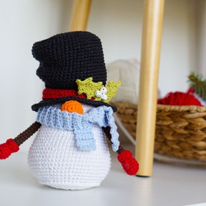 Crochet patterns Snowman gnome, Christmas Gnone, gnome amigurumi pattern, crochet holiday gnome image 9