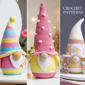 Crochet patterns Granny Square Gnomes, Floral Gnome, Flower Gnome, summer gnome amigurumi pattern, crochet gift gnome