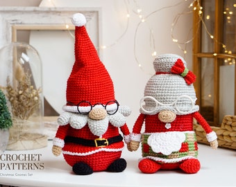 Crochet patterns Christmas gnomes Set