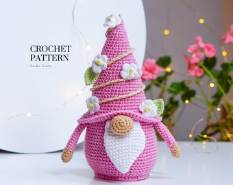 Crochet patterns Easter Gnome, Crochet Flower gnome, gnome amigurumi pattern