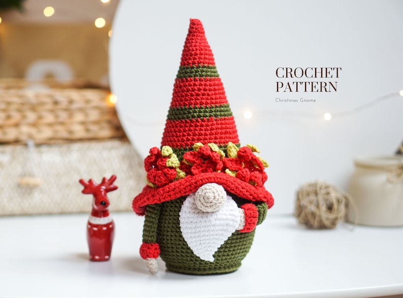 Crochet Patterns Christmas Flower Gnome Gnome Amigurumi Etsy