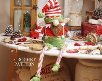Crochet patterns Christmas Elf, Christmas gnome, gnome amigurumi pattern, crochet holiday gnome