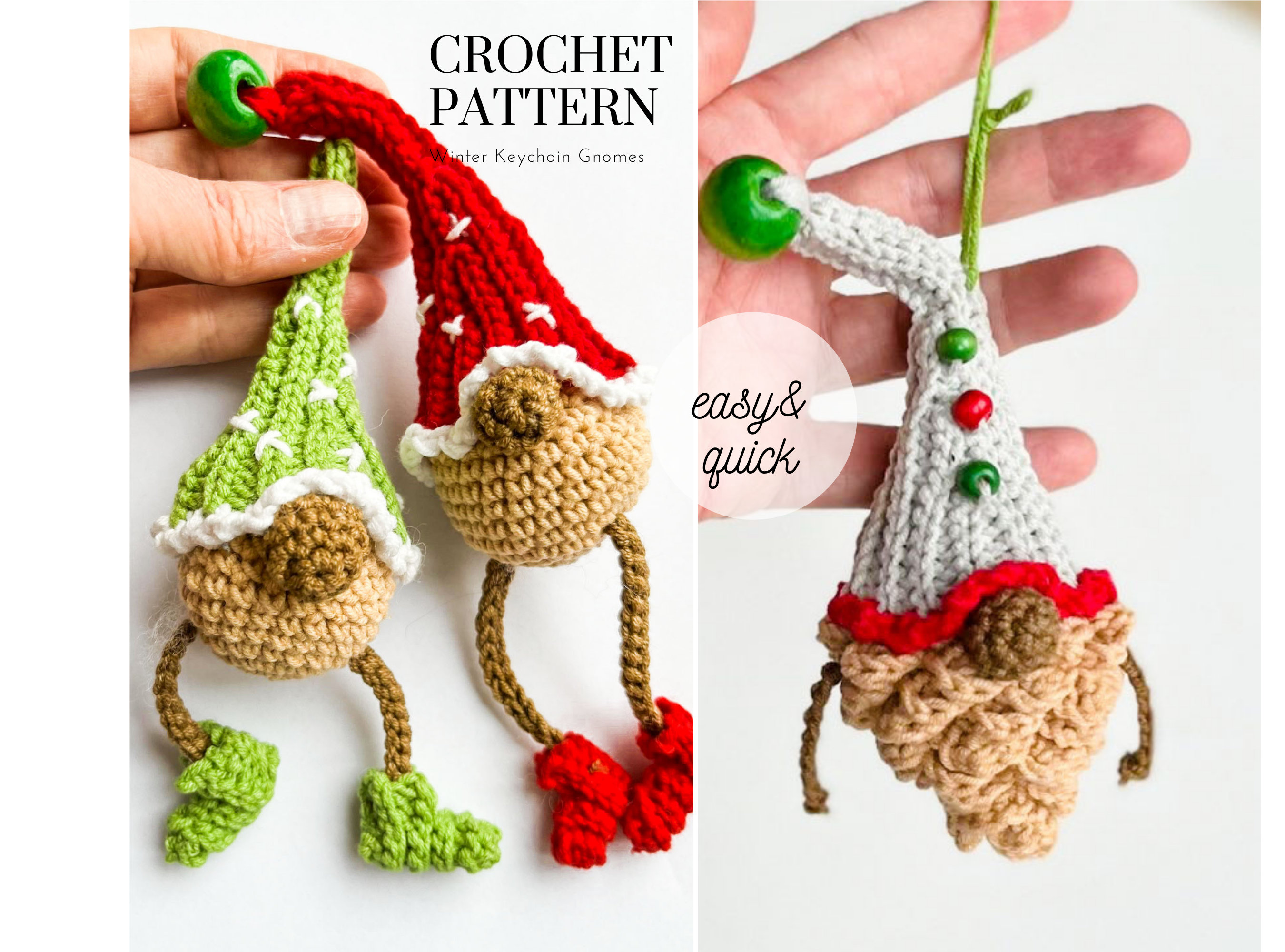 39 Christmas Gnome Crochet Patterns for Cozy Holiday Decorating 2 Crochet pattern for gnome keychains