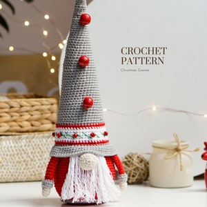 Crochet patterns Christmas gnome, christmas gnome, gnome amigurumi pattern, crochet holiday gnome