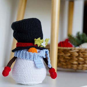 Crochet patterns Snowman gnome, Christmas Gnone, gnome amigurumi pattern, crochet holiday gnome image 6