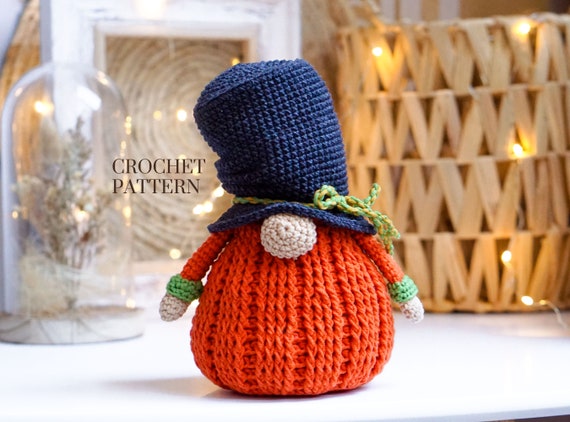 Crochet patterns Pumpkin Gnome, fall gnome, autumn gnome amigurumi pattern, halloween gnome, gnome gift
