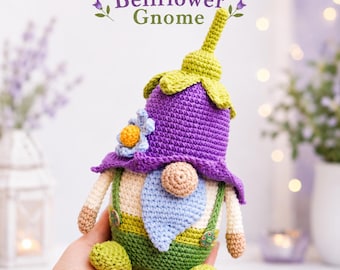 Whimsical Bellflower Gnome Crochet Pattern PDF – Cottagecore Crochet Therapy