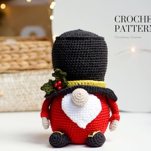 Crochet patterns Christmas gnome, amigurumi gnome pattern, crochet holiday gnome