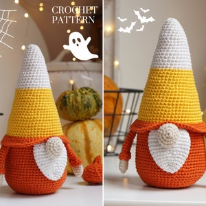 Candy Corn Crochet patterns Halloween gnomes / gnome amigurumi / crochet holiday gnome