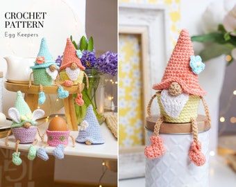 Crochet patterns Easter Gnomes - Egg Keepers, amigurumi pattern, crochet gnomes