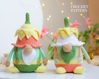 Crochet patterns Easter Gnome, Daffodil Gnome, Flower gnome, gnome amigurumi pattern