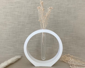 Vase | Candlestick | for flowers and stick candles | Handmade from Raysin | O - shape | Table decoration