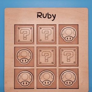 Mario Tic Tac Toe Board SVG, Laser cut Datei für Glowforge