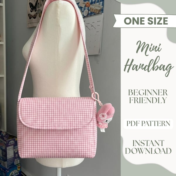 Mini Handbag Sewing Pattern PDF | Crossbody Sling Bag Pattern | DIY Beginner Friendly Shoulder Bag | Classic Daily Purse | Instant Download
