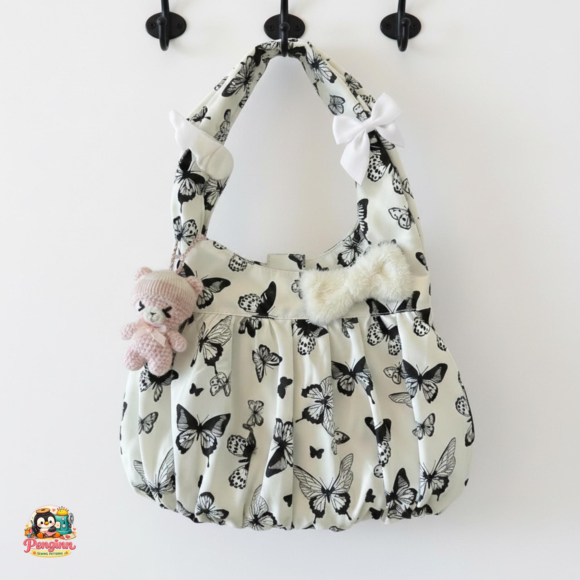 Hobo Bag Sewing Pattern PDF | Slouchy Bow Bag Pattern & Video Tutorial ...