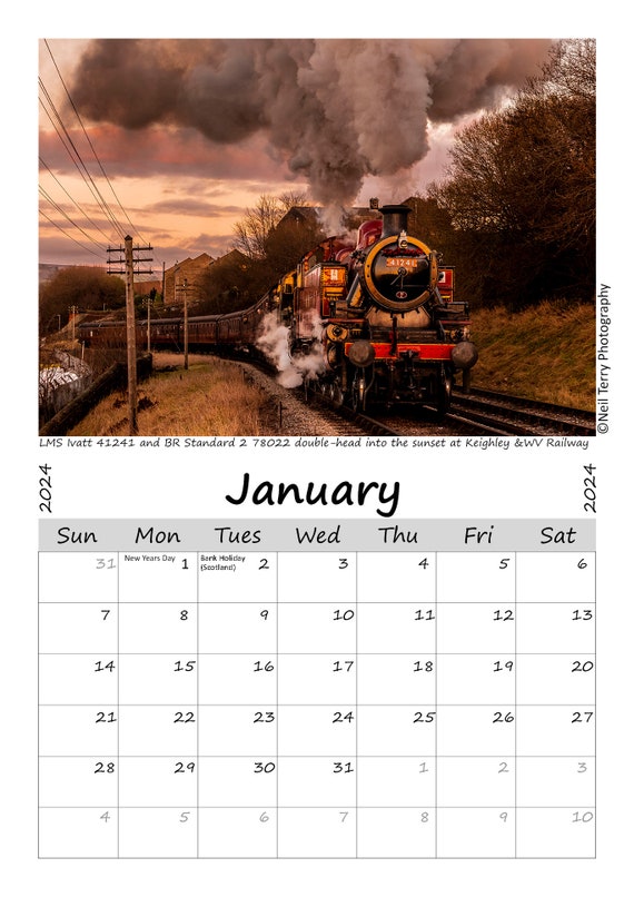Steam Train Calendar 2024 - Etsy