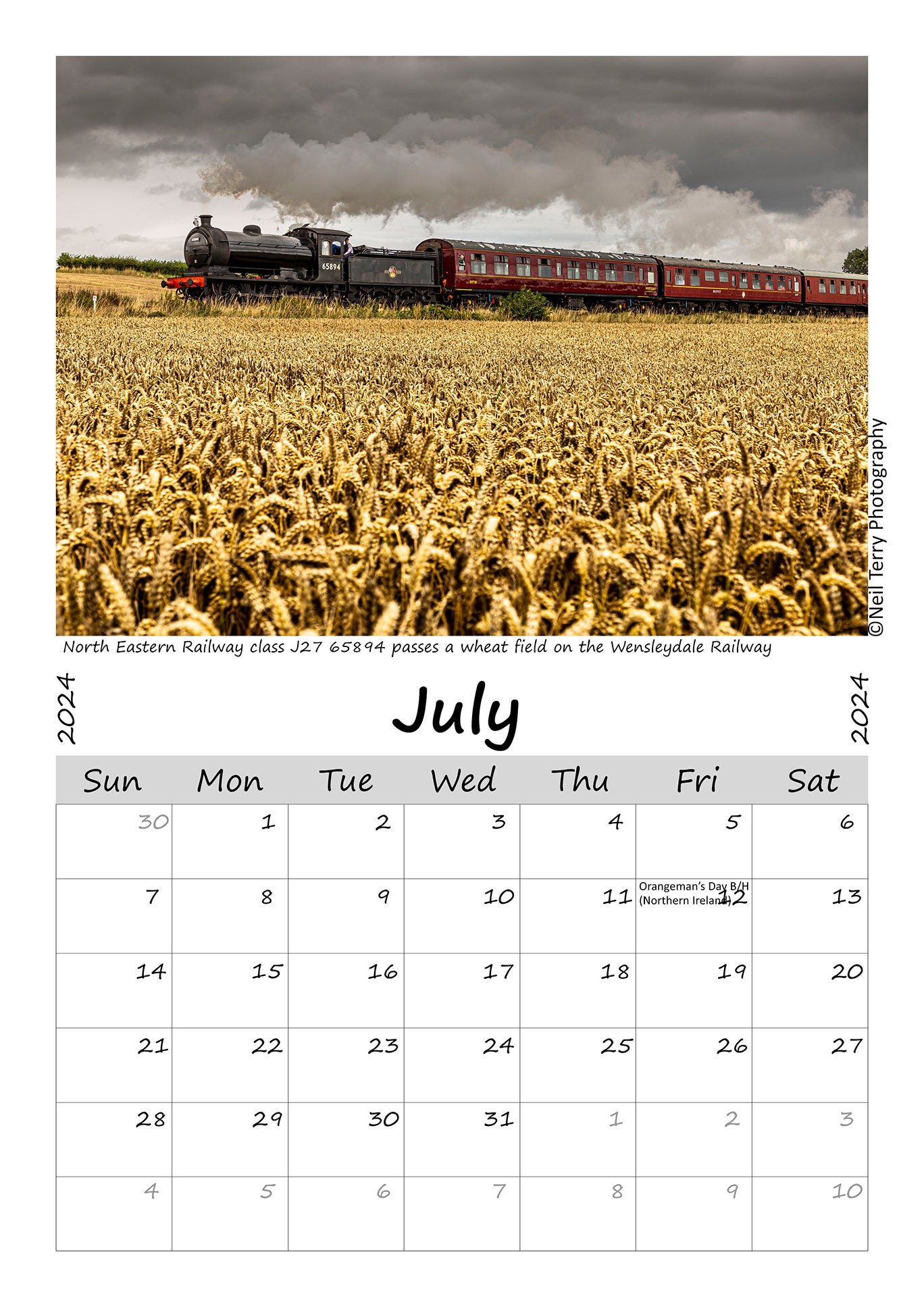 Steam Train Calendar 2024 Etsy UK