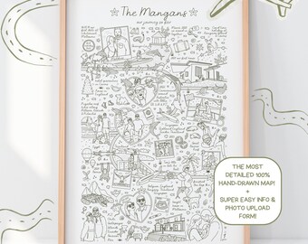Custom Relationship Story Map – Couple Timeline Anniversary Gift