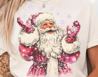 Retro Santa Coquette png, Merry Christmas png, Leopard Christmas png, christmas png, brushstroke christmas png, Retro Santa, Santa Png