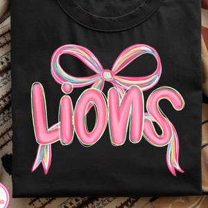Lions png, Pink Lions Png, Mascot Preppy PNG, Preppy Mascot PNG, Mascot Lions Png, Game Day Png, Lions dtf Design, Coquette Mascot, Lions