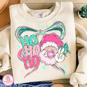 Ho ho ho png, Colorful brushstroke santa png, santa coquette png, christmas png, brushstroke christmas png, christmas png,tis the season png