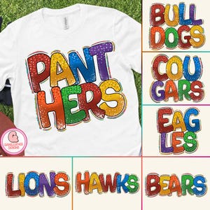 Sport mascot preppy bundle png, Neon sport mascot Png, Mascot eagles PNG, mascot lions png,Wildcats png,Preppy Mascot PNG,Brushstroke Mascot