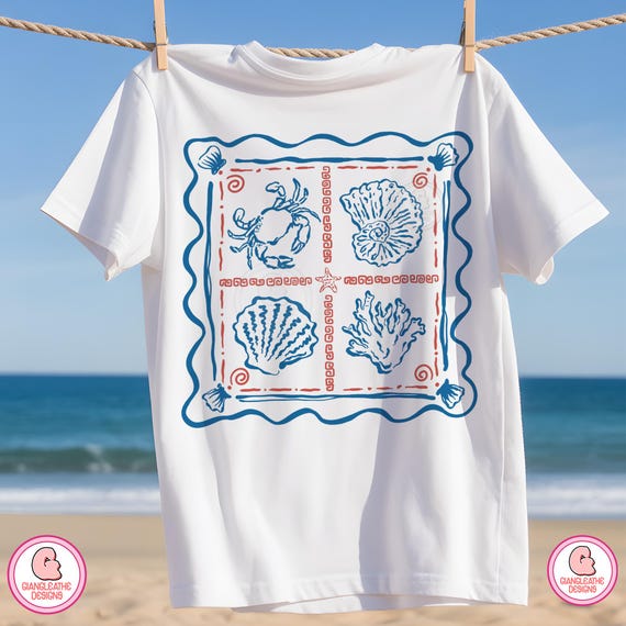 Coquette Seashell PNG, Beach Png, Coastal Png, Vintage Summer Png, Girls Trip Png, Retro Summer Png, Summer Vibes Png, Marine life Png